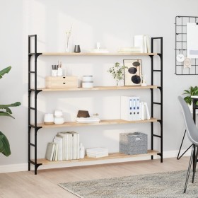 Floating shelves 2 units untreated acacia wood 140x20x2 cm by , Shelves and shelves - Ref: Foro24-3279356, Price: 63,00 €, Di...