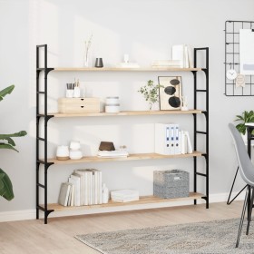 Floating shelves 4 units untreated acacia wood 120x20x2 cm by , Shelves and shelves - Ref: Foro24-3279354, Price: 104,99 €, D...