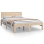 Estructura de cama madera maciza de pino 120x190 cm de vidaXL, Camas y somieres - Ref: Foro24-833103, Precio: 153,21 €, Descu...