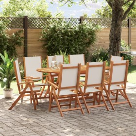 Juego comedor de jardín 9 pzas madera maciza acacia y textileno de , Conjuntos de jardín - Ref: Foro24-3279285, Precio: 700,9...