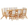 9-piece solid acacia wood and textilene garden dining set by , Garden sets - Ref: Foro24-3279285, Price: 700,90 €, Discount: %