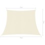 Toldo de vela HDPE crema 160 g/m² 3/4x3 m de vidaXL, Sombrillas - Ref: Foro24-311214, Precio: 28,51 €, Descuento: %