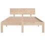 Solid pine wood bed frame 120x190 cm by vidaXL, Beds and slatted bases - Ref: Foro24-833103, Price: 153,21 €, Discount: %