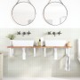 Wall-mounted sink shelf made of steel and solid acacia wood by , bathroom vanities - Ref: Foro24-3302794, Price: 119,05 €, Di...