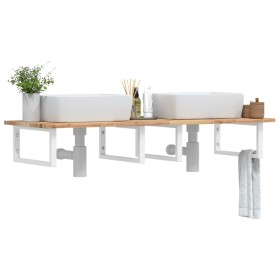 Wall-mounted sink shelf made of steel and solid acacia wood by , bathroom vanities - Ref: Foro24-3302796, Price: 136,58 €, Di...