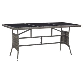 Synthetic gray rattan garden table 170x80x74 cm by , Garden tables - Ref: Foro24-318717, Price: 173,99 €, Discount: %