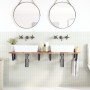 Wall-mounted sink shelf made of steel and solid acacia wood by , bathroom vanities - Ref: Foro24-3302679, Price: 98,89 €, Dis...