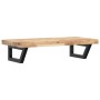 Wall-mounted sink shelf made of steel and solid acacia wood by , bathroom vanities - Ref: Foro24-3302691, Price: 79,09 €, Dis...