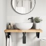 Wall-mounted sink shelf made of steel and solid acacia wood by , bathroom vanities - Ref: Foro24-3302691, Price: 79,09 €, Dis...