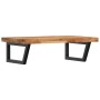 Wall-mounted sink shelf made of steel and solid acacia wood by , bathroom vanities - Ref: Foro24-3302859, Price: 125,19 €, Di...