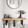 Wall-mounted sink shelf made of steel and solid acacia wood by , bathroom vanities - Ref: Foro24-3302859, Price: 125,19 €, Di...