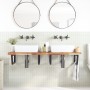 Wall-mounted sink shelf made of steel and solid acacia wood by , bathroom vanities - Ref: Foro24-3302871, Price: 206,29 €, Di...