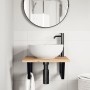 Wall-mounted sink shelf made of steel and solid acacia wood by , bathroom vanities - Ref: Foro24-3302763, Price: 53,99 €, Dis...