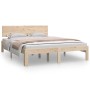 Estructura de cama madera maciza de pino 135x190 cm de vidaXL, Camas y somieres - Ref: Foro24-833105, Precio: 159,59 €, Descu...