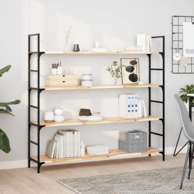 Floating shelves 4 units untreated acacia wood 120x30x2 cm by , Shelves and shelves - Ref: Foro24-3279382, Price: 138,99 €, D...