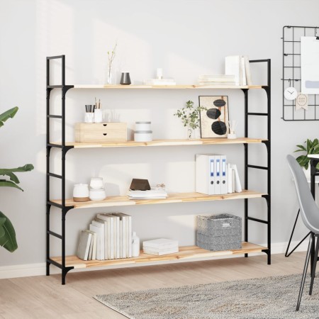 Floating shelves 4 units untreated acacia wood 120x30x2 cm by , Shelves and shelves - Ref: Foro24-3279382, Price: 138,27 €, D...