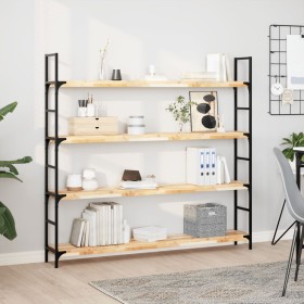 Floating shelves 4 units untreated acacia wood 140x20x4 cm by , Shelves and shelves - Ref: Foro24-3279438, Price: 206,03 €, D...