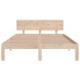 Estructura de cama madera maciza de pino 135x190 cm de vidaXL, Camas y somieres - Ref: Foro24-833105, Precio: 159,59 €, Descu...