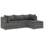 Set de muebles de jardín 4 pzas y cojines ratán sintético gris de , Conjuntos de jardín - Ref: Foro24-3308050, Precio: 244,21...