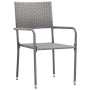 Stackable garden dining chairs 2 units synthetic gray rattan by , Garden chairs - Ref: Foro24-318699, Price: 74,02 €, Discoun...