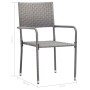 Stackable garden dining chairs 2 units synthetic gray rattan by , Garden chairs - Ref: Foro24-318699, Price: 74,02 €, Discoun...