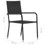 Stackable garden dining chairs, set of 6, made of black synthetic rattan. by , Garden chairs - Ref: Foro24-318722, Price: 142...