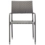 Stackable garden dining chairs, set of 6, made of synthetic gray rattan. by , Garden chairs - Ref: Foro24-318703, Price: 192,...