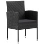 Garden chairs with black cushions, 4 units, black synthetic rattan by , Garden chairs - Ref: Foro24-318729, Price: 229,19 €, ...