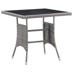 Synthetic rattan garden table, gray, 80x80x74 cm by , Garden tables - Ref: Foro24-318715, Price: 123,14 €, Discount: %