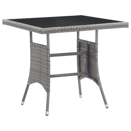 Mesa de jardín ratán sintético gris 80x80x74 cm de , Mesas de jardín - Ref: Foro24-318715, Precio: 123,99 €, Descuento: %