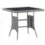 Mesa de jardín ratán sintético gris 80x80x74 cm de , Mesas de jardín - Ref: Foro24-318715, Precio: 123,99 €, Descuento: %