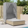 Double sun lounger with roof and beige synthetic rattan curtains by , Loungers - Ref: Foro24-368102, Price: 311,45 €, Discoun...