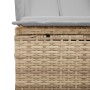 Doppel-Liegestuhl mit Dach und Vorhängen aus synthetischem Rattan in Beige. von , Liegen - Ref: Foro24-368102, Preis: 311,45 ...