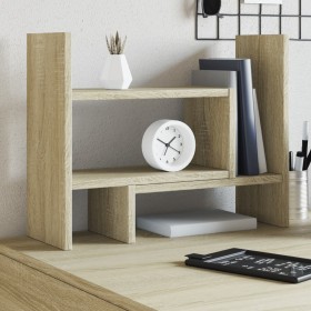 Oak Sonoma wood desktop organizer 38.5x17x39 cm by , Classification and organization - Ref: Foro24-848061, Price: 27,99 €, Di...