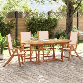 Juego comedor de jardín 5 pzas madera maciza acacia y textileno de , Conjuntos de jardín - Ref: Foro24-3279272, Precio: 589,1...