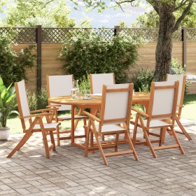 Juego comedor de jardín 7 pzas madera maciza acacia y textileno de , Conjuntos de jardín - Ref: Foro24-3279287, Precio: 735,9...