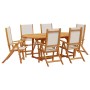 Garden dining set 7 pieces solid acacia wood and textilene by , Garden sets - Ref: Foro24-3279287, Price: 735,93 €, Discount: %