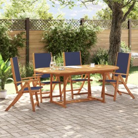 Garden dining set 5 pieces solid acacia wood and textilene by , Garden sets - Ref: Foro24-3279300, Price: 587,99 €, Discount: %