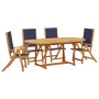 Garden dining set 5 pieces solid acacia wood and textilene by , Garden sets - Ref: Foro24-3279300, Price: 586,49 €, Discount: %