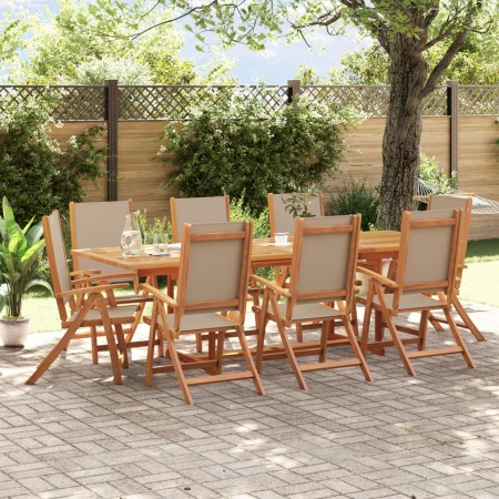 9-piece solid acacia wood and textilene garden dining set by , Garden sets - Ref: Foro24-3279321, Price: 970,37 €, Discount: %