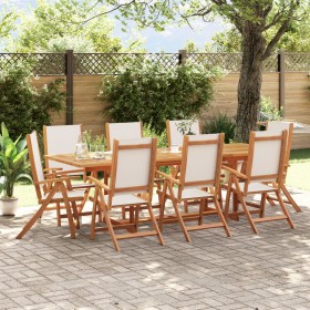 9-piece solid acacia wood and textilene garden dining set by , Garden sets - Ref: Foro24-3279293, Price: 947,41 €, Discount: %