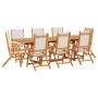 9-piece solid acacia wood and textilene garden dining set by , Garden sets - Ref: Foro24-3279293, Price: 910,72 €, Discount: %