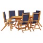 Garden dining set 7 pieces solid acacia wood and textilene by , Garden sets - Ref: Foro24-3279309, Price: 655,26 €, Discount: %