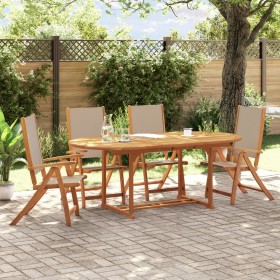 Juego comedor de jardín 5 pzas madera maciza acacia y textileno de , Conjuntos de jardín - Ref: Foro24-3279314, Precio: 599,1...