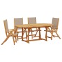 Juego comedor de jardín 5 pzas madera maciza acacia y textileno de , Conjuntos de jardín - Ref: Foro24-3279314, Precio: 599,1...