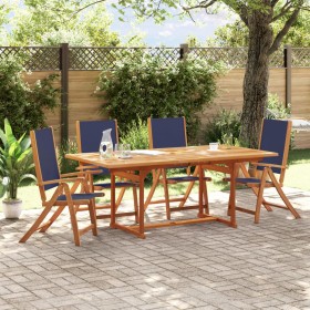 Garden dining set 5 pieces solid acacia wood and textilene by , Garden sets - Ref: Foro24-3279302, Price: 550,67 €, Discount: %