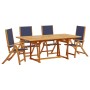 Garden dining set 5 pieces solid acacia wood and textilene by , Garden sets - Ref: Foro24-3279302, Price: 550,67 €, Discount: %