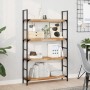 Solid acacia wood floating shelf with oil finish 80x20x4 cm by , Shelves and shelves - Ref: Foro24-3279583, Price: 38,67 €, D...