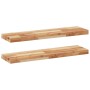 Floating shelf 2 units acacia wood with oil finish 100x20x4 cm by , Shelves and shelves - Ref: Foro24-3279588, Price: 82,26 €...