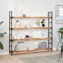 Floating shelf 3 units made of acacia wood with oil finish 140x20x4 cm by , Shelves and shelves - Ref: Foro24-3279597, Price:...